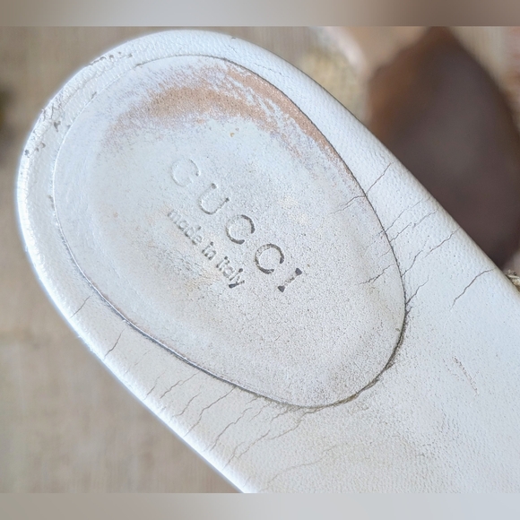 Gucci • Python Thong Mules in Cream - Picture 4 of 5